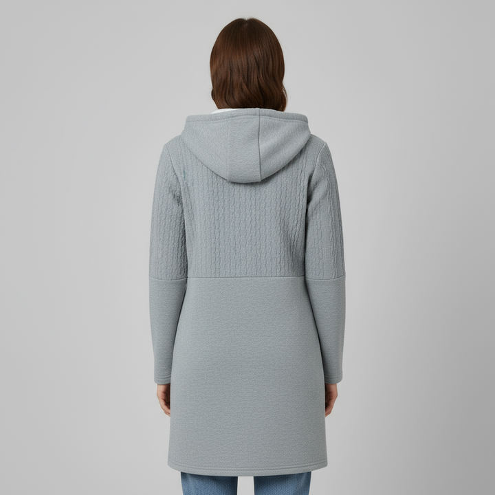 Cardigan Femme à Capuche Zippé | Maille Texturée
