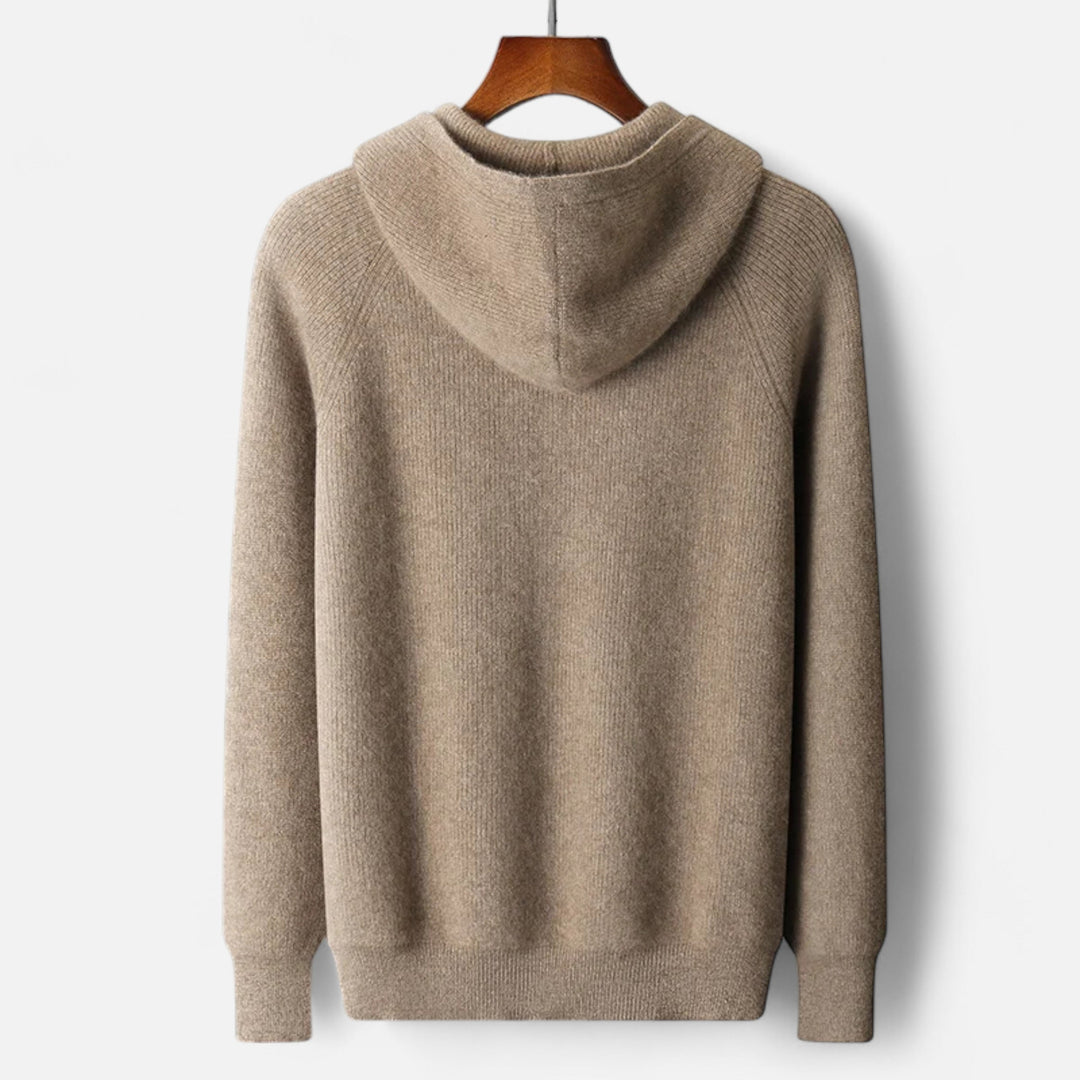 Cardigan Homme Mérinos à Capuche Zippé