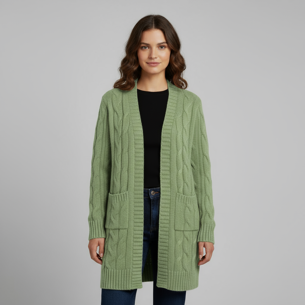 Cardigan Femme Long à Capuche | Maille Côtelée