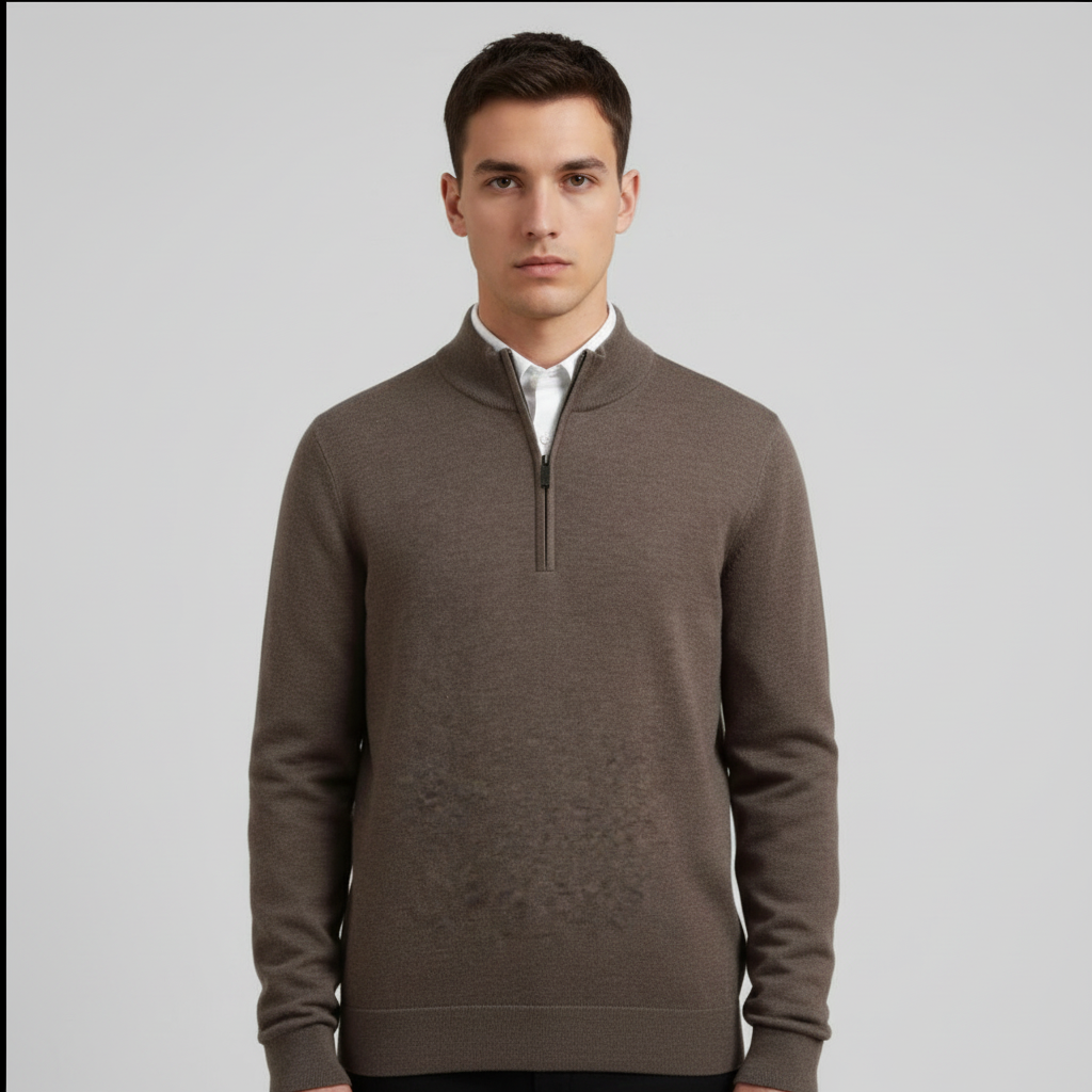 Pull Homme Demi-Zip Laine Mérinos