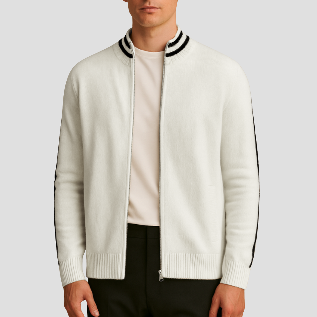 Cardigan Homme Zippé Laine Mérinos