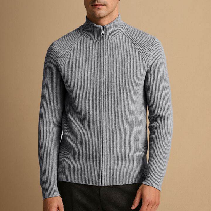 Cardigan Homme Zippé Col Montant