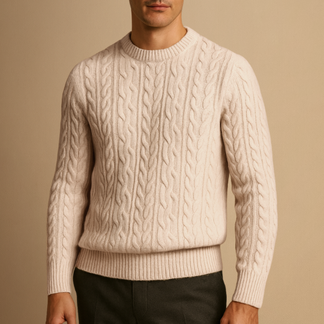 Pull Homme Laine Mérinos Torsadé