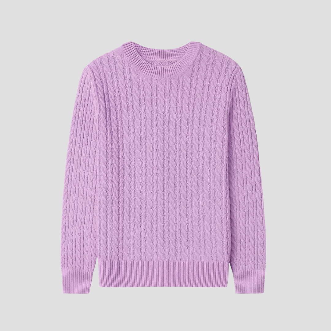 Pull Femme Maille Côtelée Col Rond