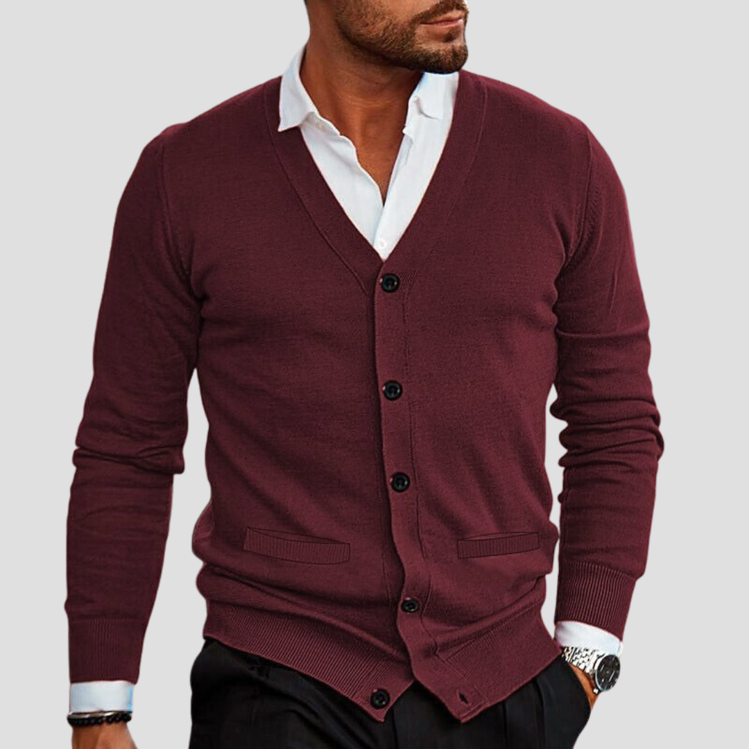Cardigan Homme Col V Boutonné