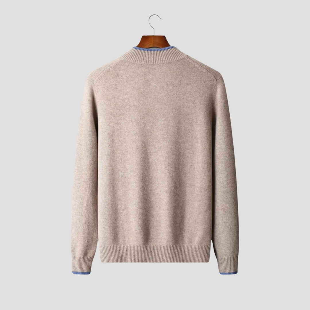 Cardigan Homme Zippé Laine Mérinos | Col Montant