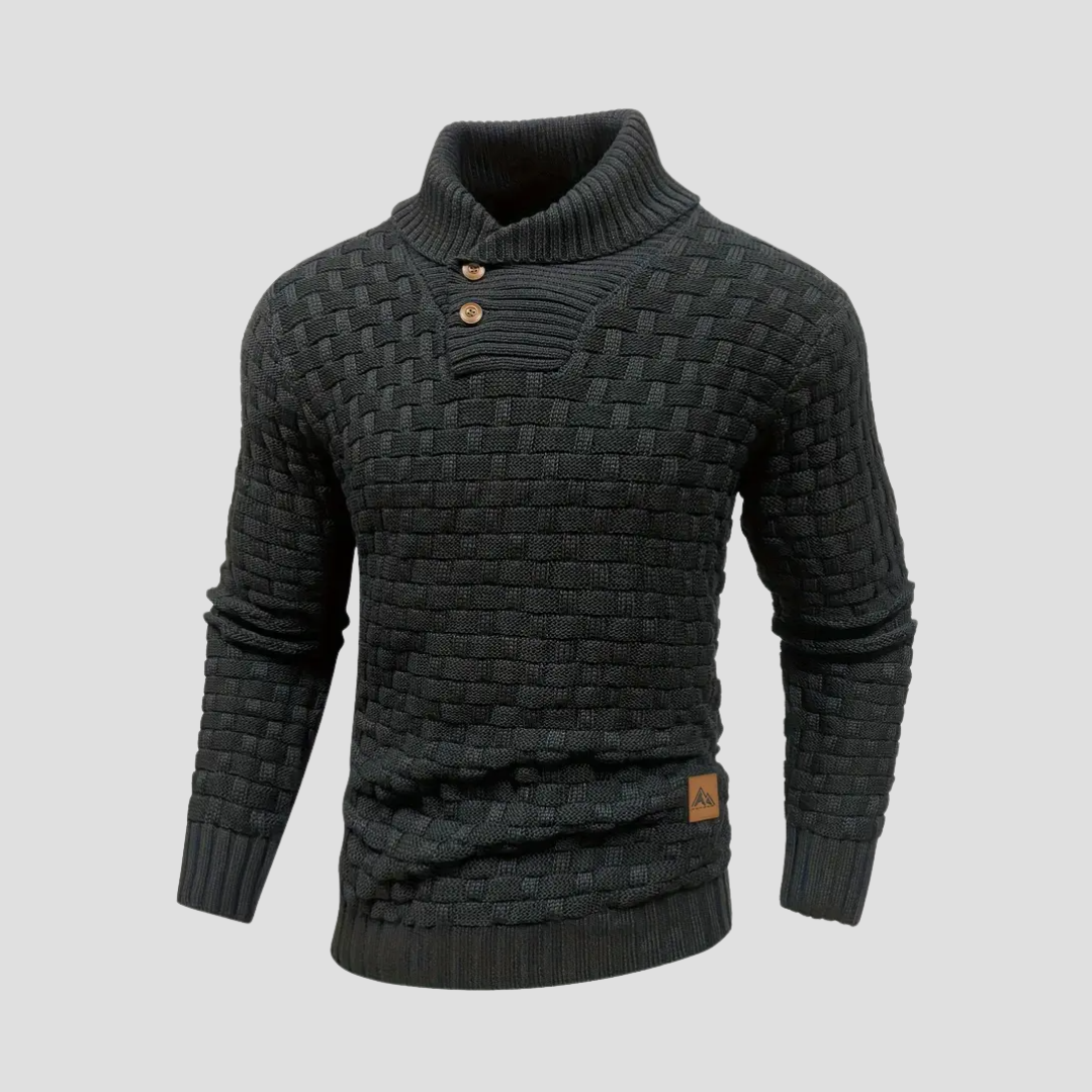 Pull Homme Col Boutonné en Maille