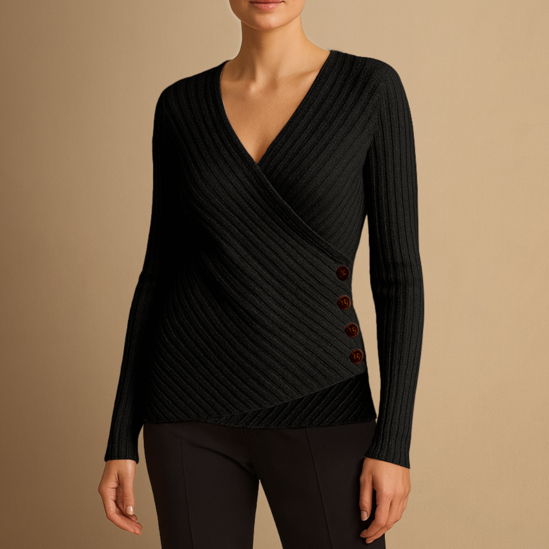 Pull Femme Col V Tricoté