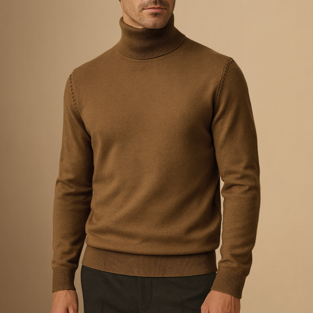 Pull Homme Col Roulé | Maille Côtelée
