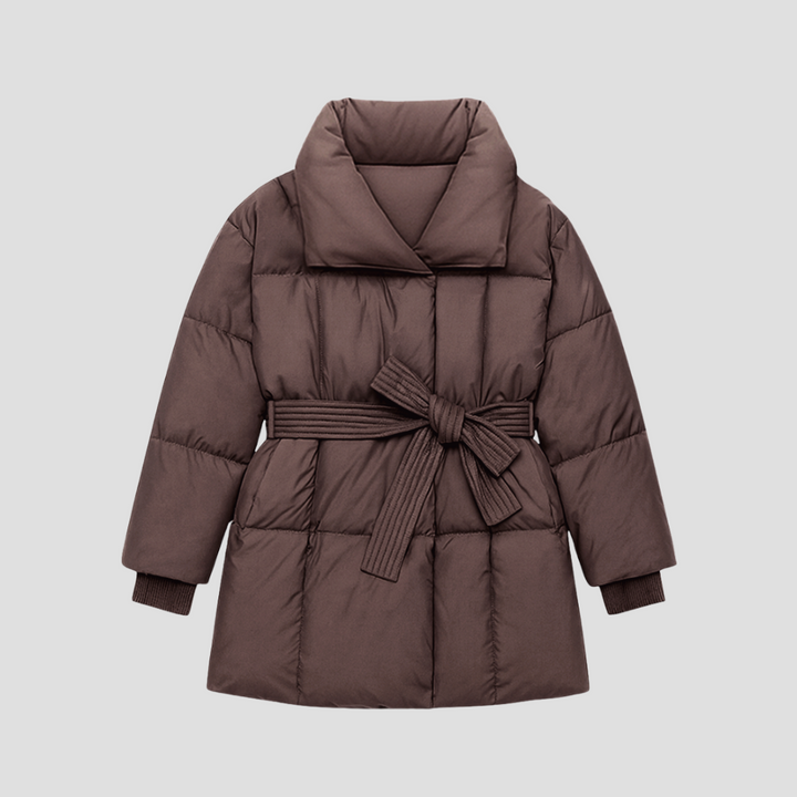 Doudoune Femme Matelassée Ceinturée | Col Montant