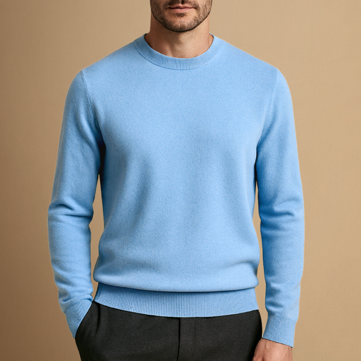 Pull Homme Col Rond Laine Mélangée