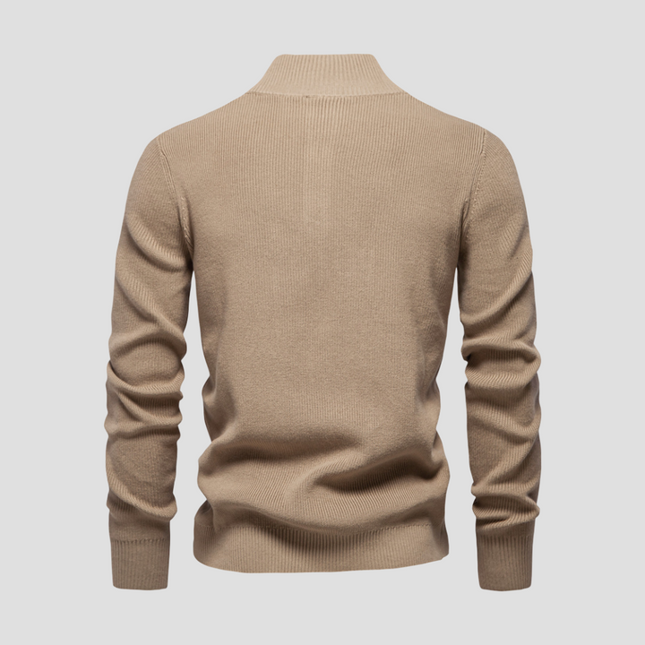 Pull Henley Homme Coton Mélangé