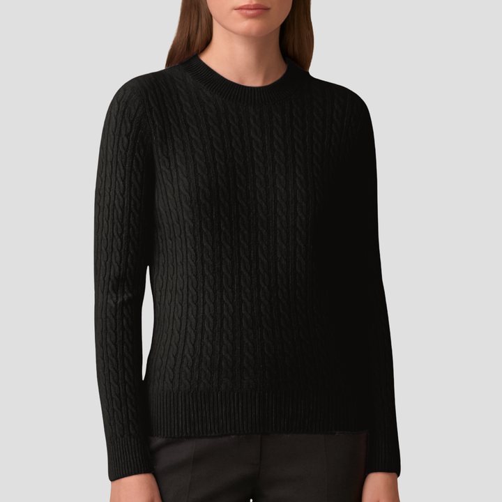 Pull Femme Maille Côtelée Col Rond