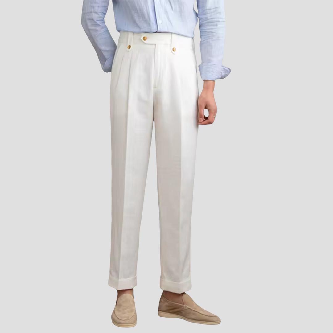 Pantalon Homme à Pinces Taille Haute