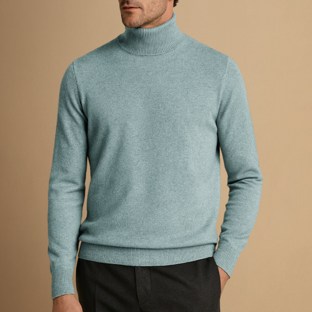 Pull Homme Col Roulé Tricoté