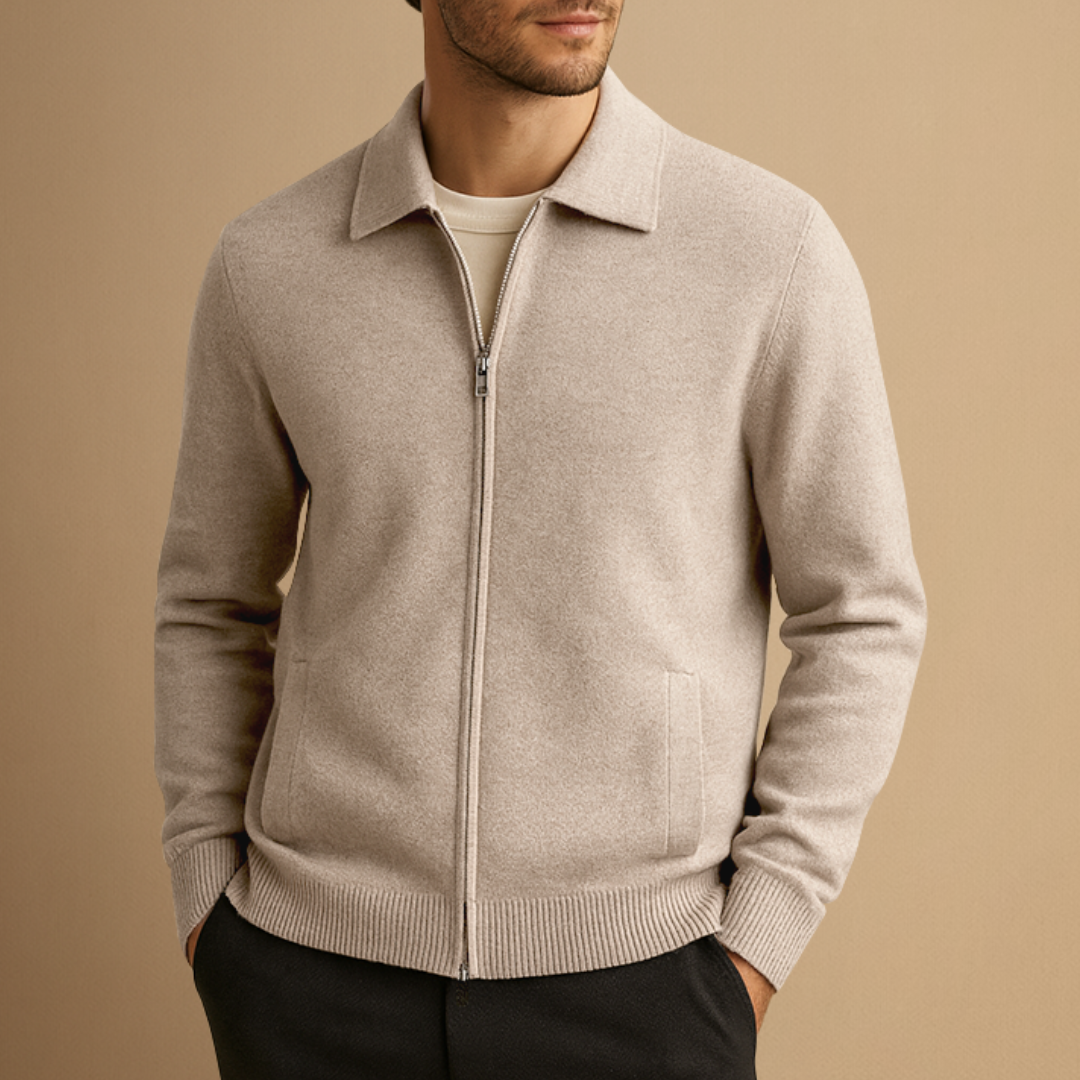 Cardigan Homme Laine Zippé