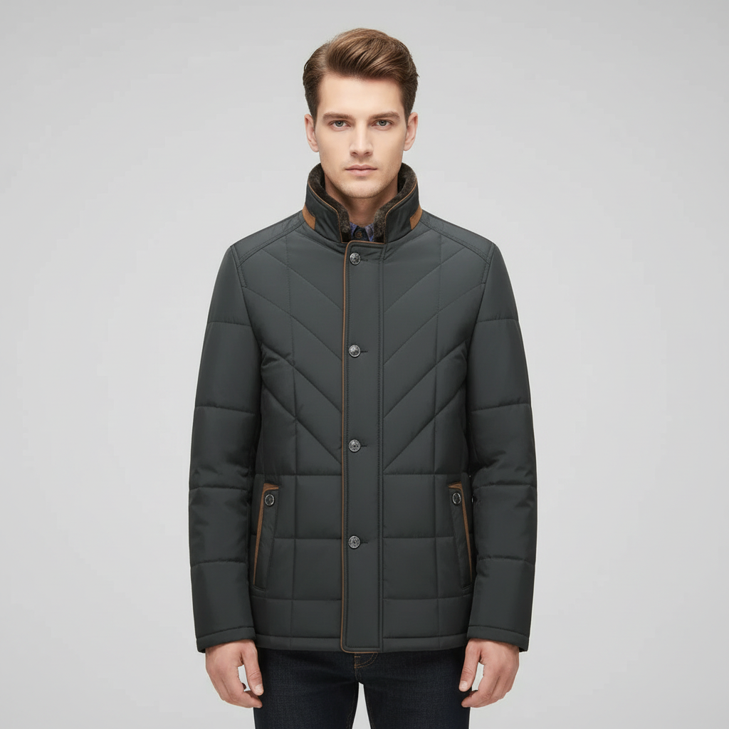 Veste Matelassée Homme Zippée | Col Montant