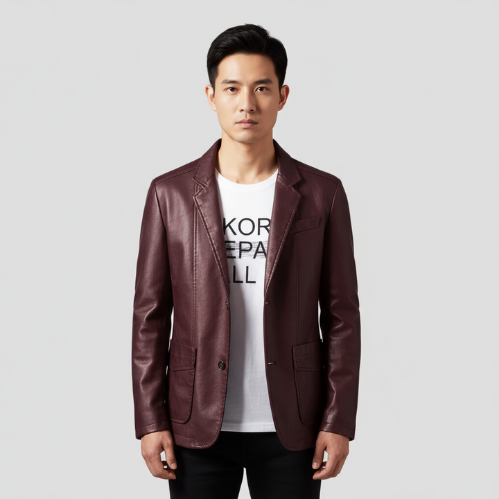 Veste Homme en Cuir Zippée