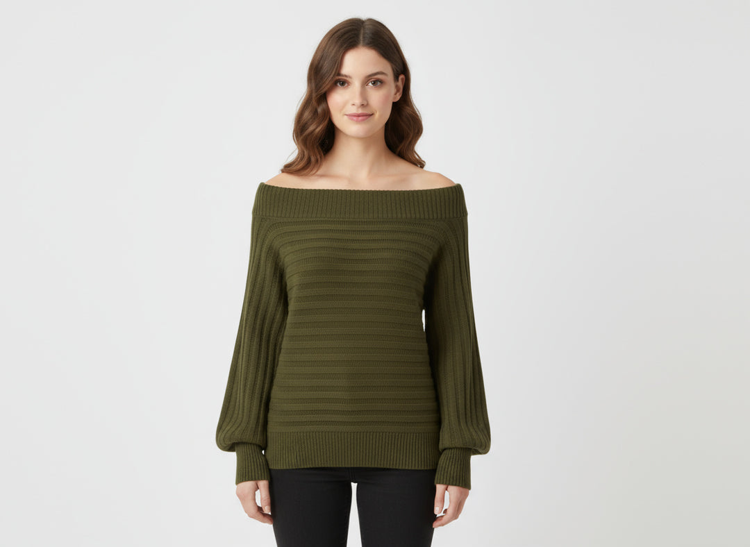 Pull Femme Épaules Dénudées en Maille