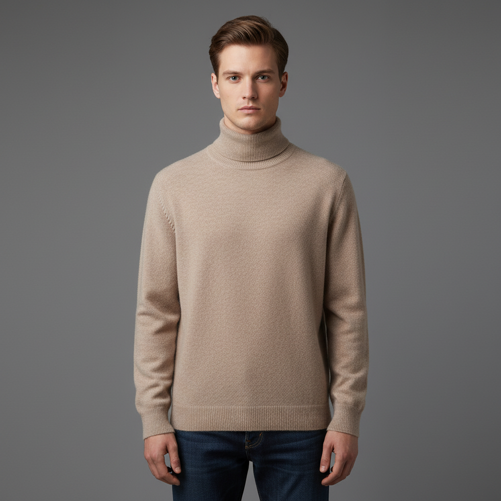 Pull Homme Col Roulé en Laine