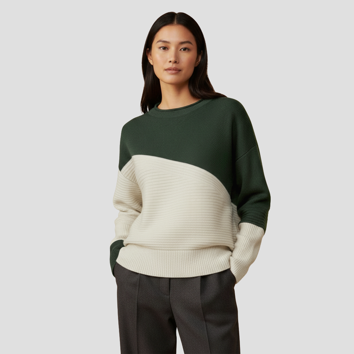 Pull Femme Bicolore en Maille