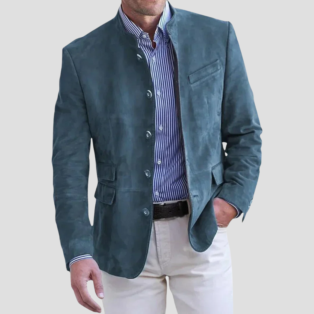 Blazer Homme Col Montant Boutonné