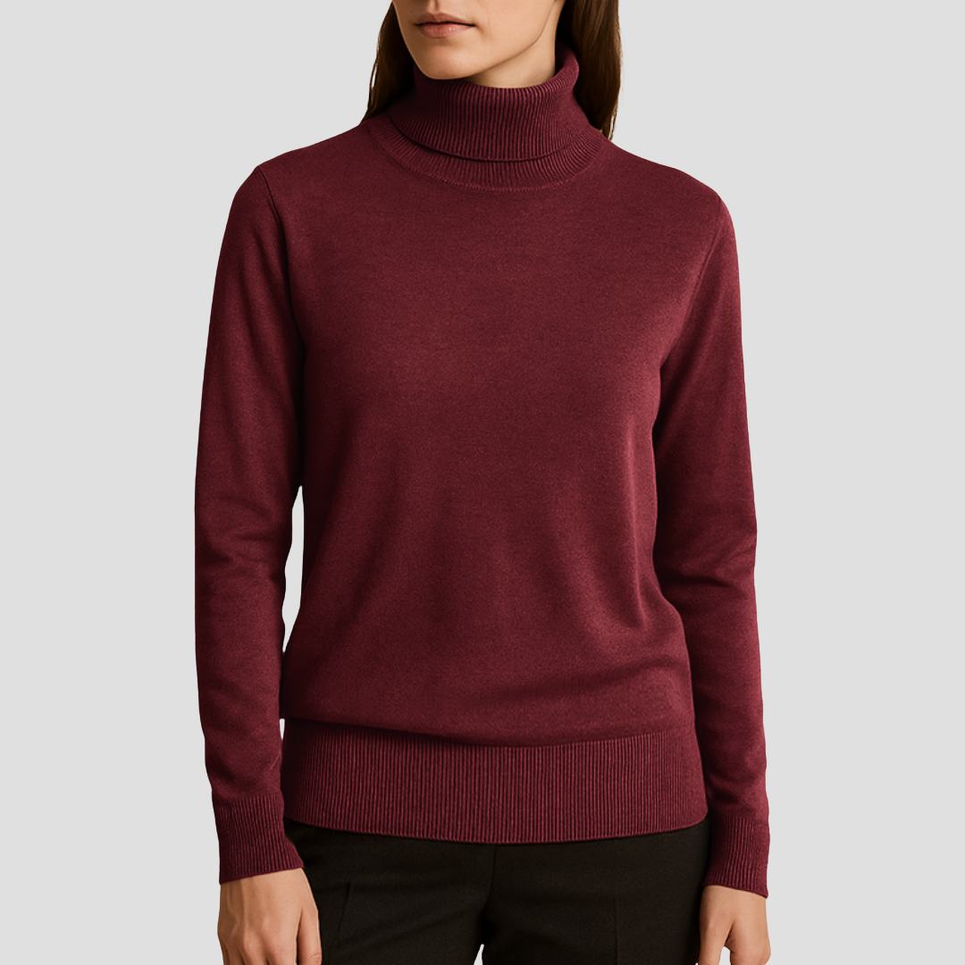 Pull Femme Col Roulé en Maille