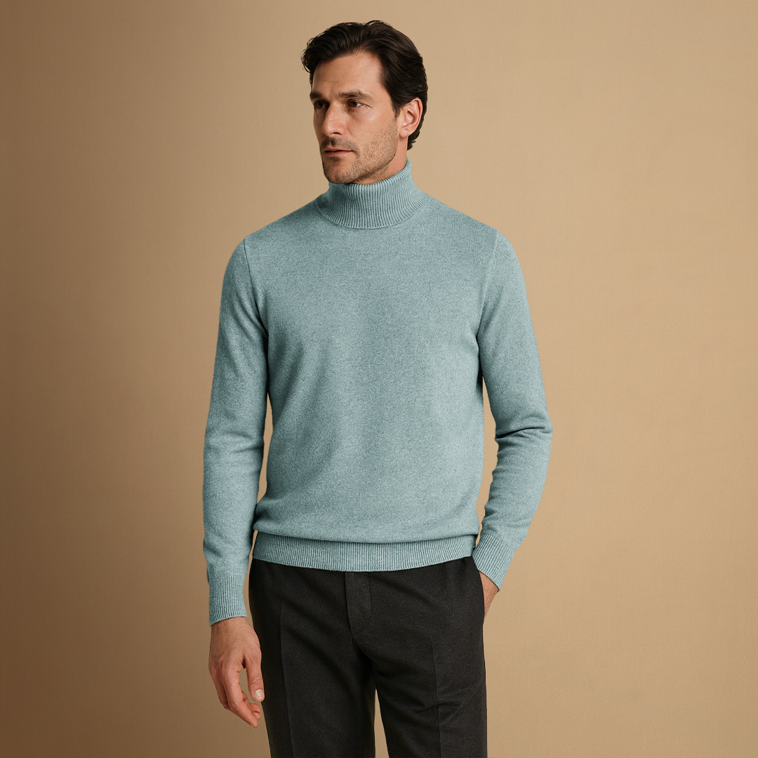 Pull Homme Col Roulé Tricoté