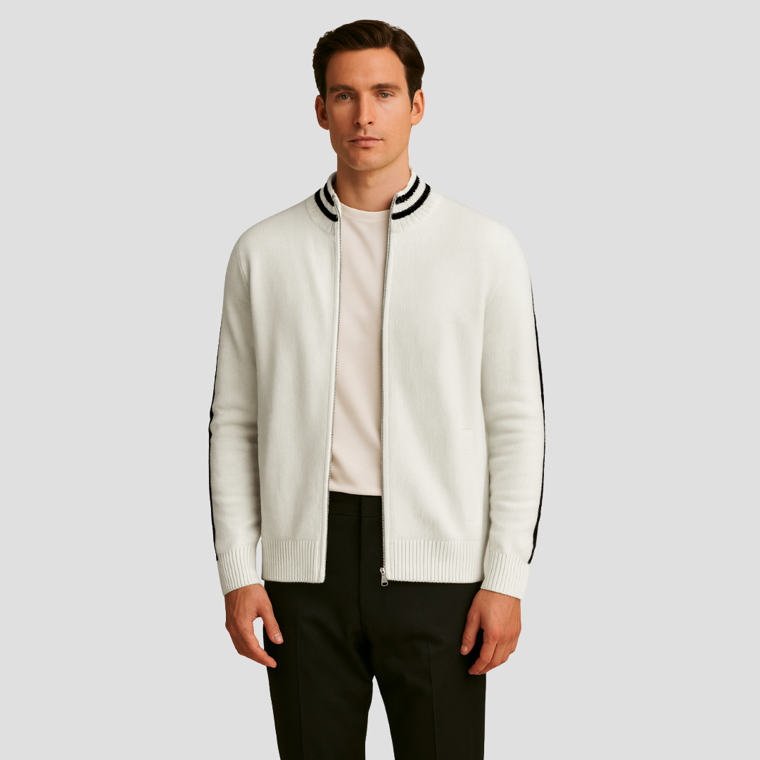 Cardigan Homme Zippé Laine Mérinos