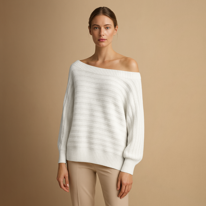 Pull Femme Épaules Dénudées Rayé