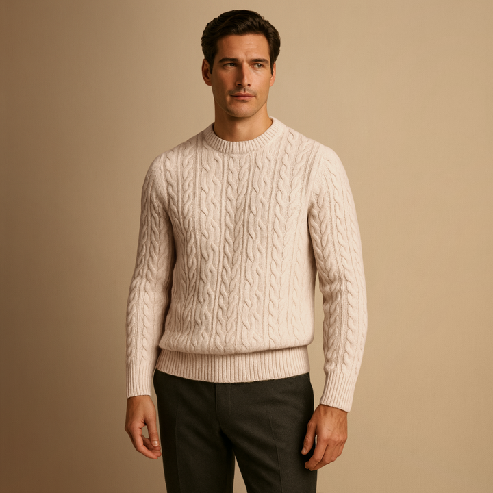 Pull Homme Laine Mérinos Torsadé