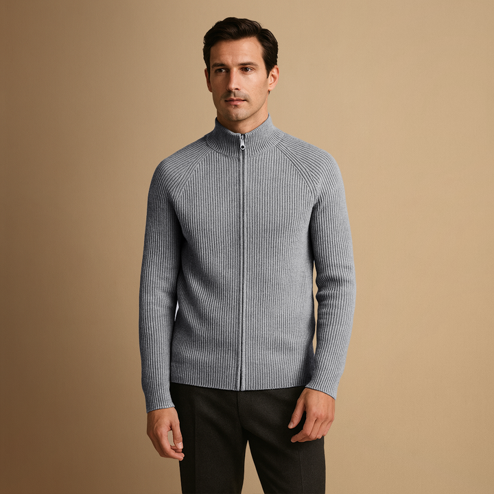 Cardigan Homme Zippé Col Montant