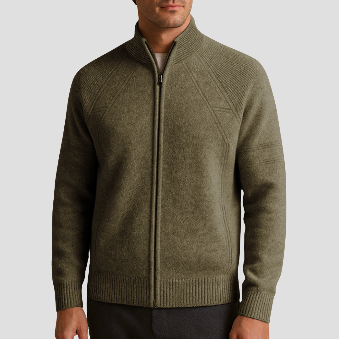Cardigan Homme Zippé en Maille