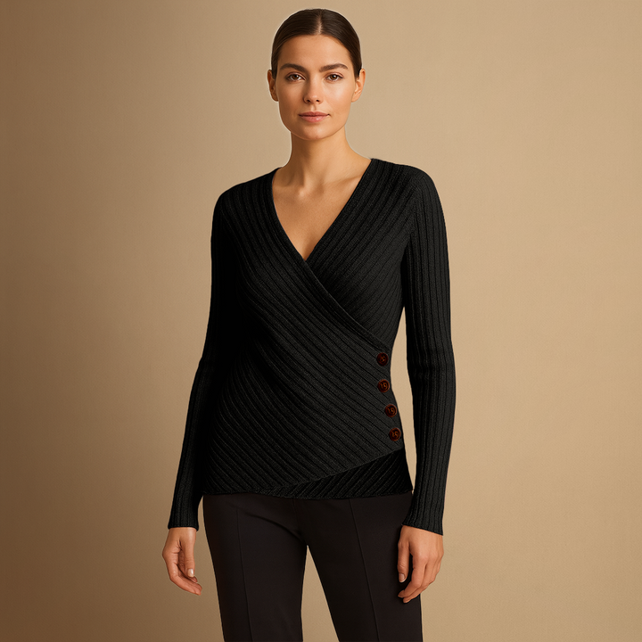 Pull Femme Col V Tricoté