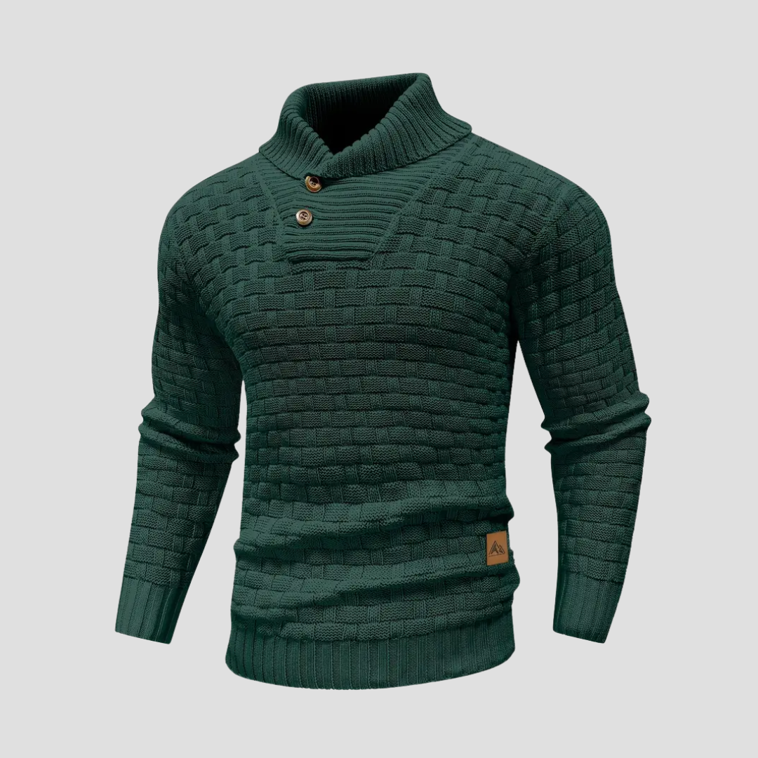 Pull Homme Col Boutonné en Maille