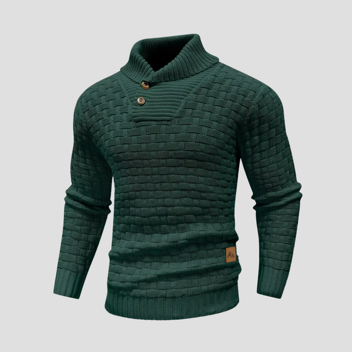 Pull Homme Col Boutonné en Maille