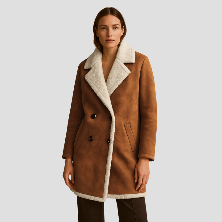 Manteau Femme Croisé Similicuir | Fourré