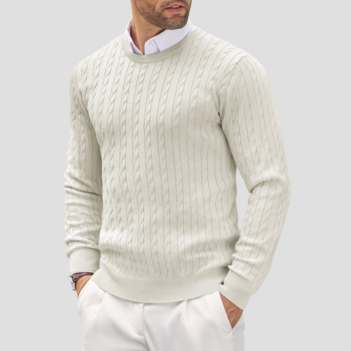 Pull Homme Torsadé Col Rond