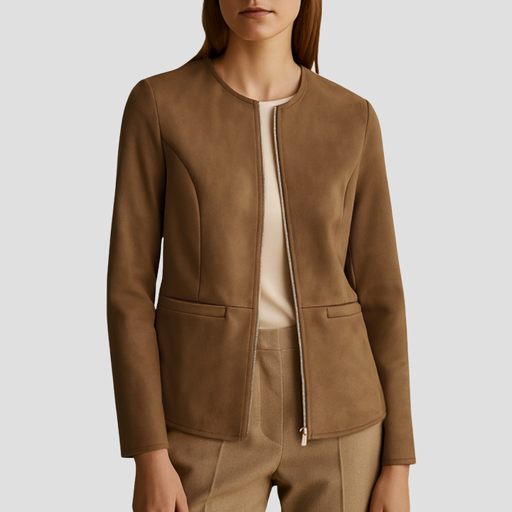 Veste Femme Suédée Zippée