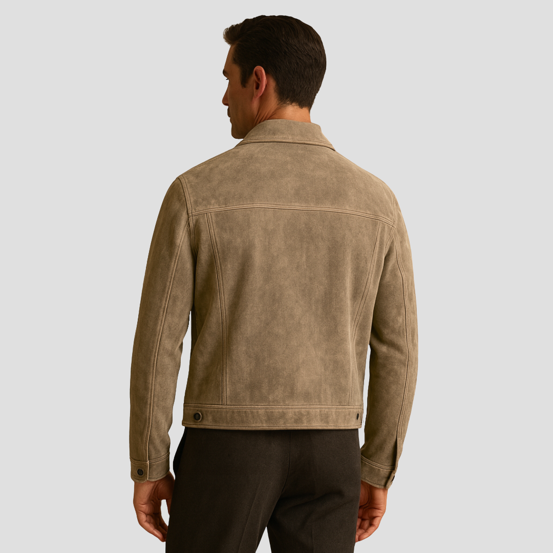 Veste Homme Suédée Boutonnée