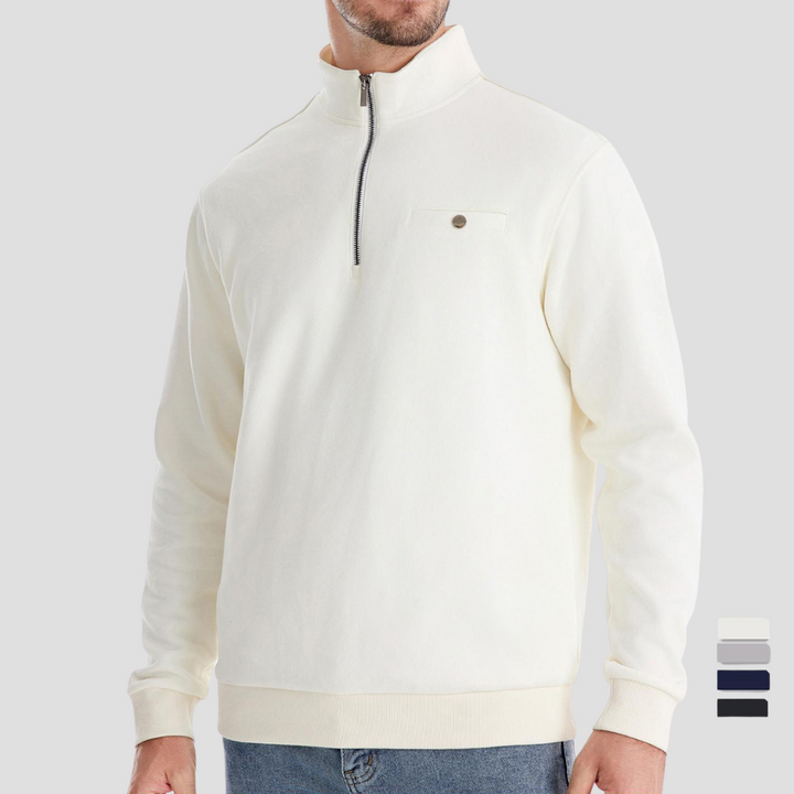 Pull Homme Demi-Zip Col Montant