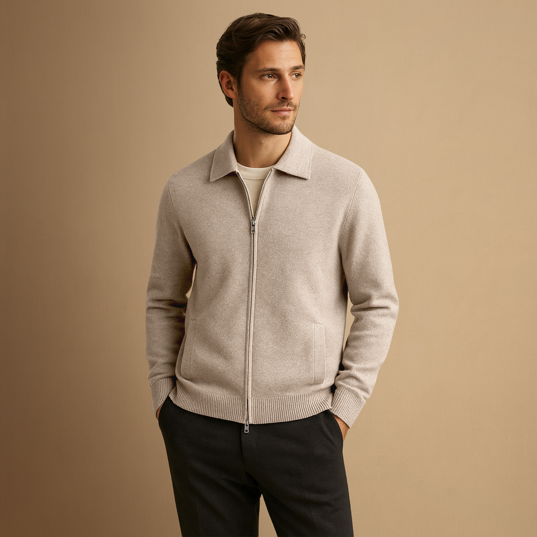 Cardigan Homme Laine Zippé