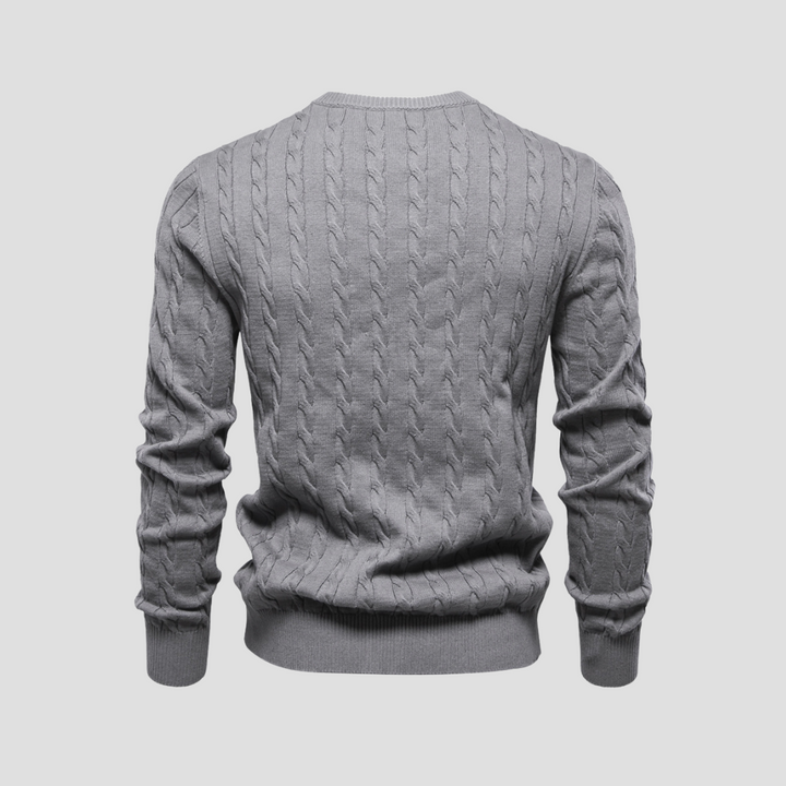 Pull Homme Col Rond Torsadé Coton Mélangé