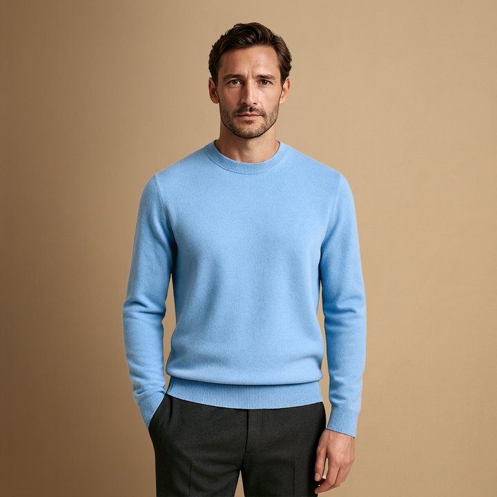 Pull Homme Col Rond Laine Mélangée