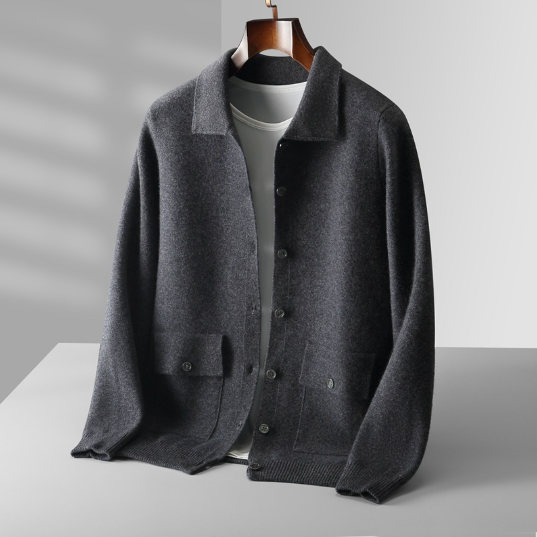 Cardigan Homme Boutonné Laine Mélangée