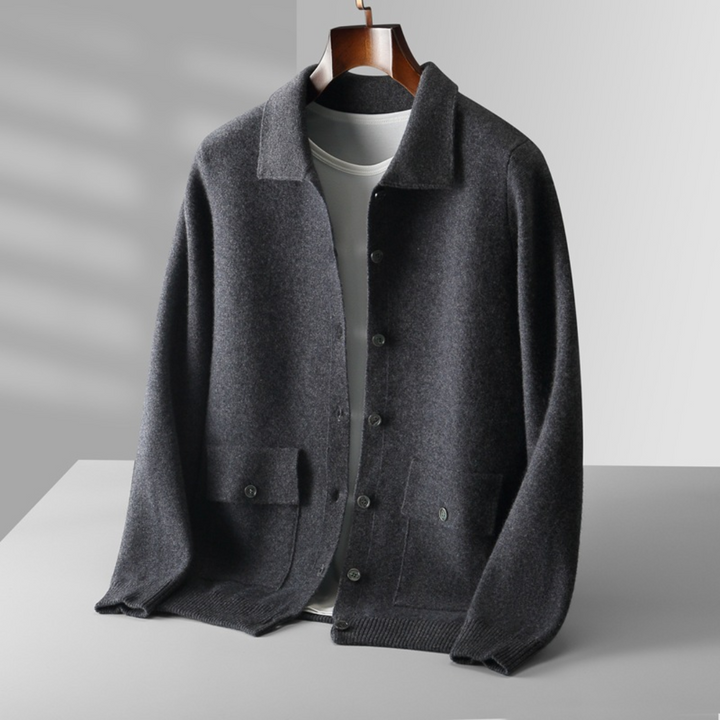 Cardigan Homme Boutonné Laine Mélangée