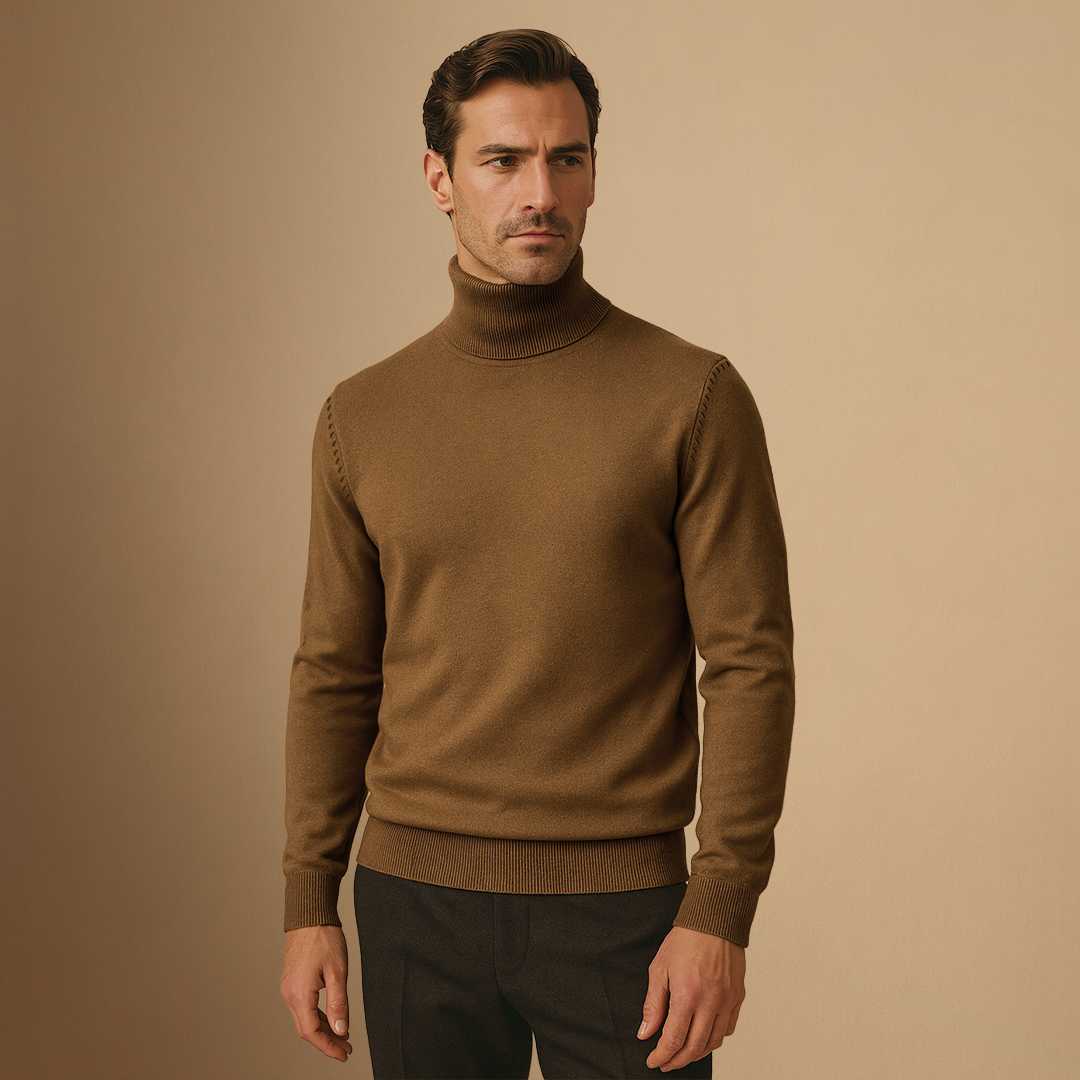 Pull Homme Col Roulé | Maille Côtelée