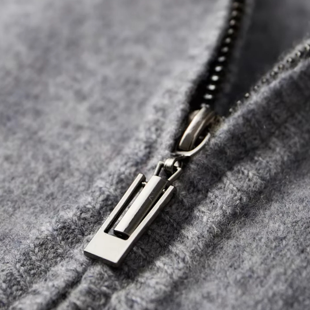 Cardigan Homme Zippé Laine Mérinos | Col Montant