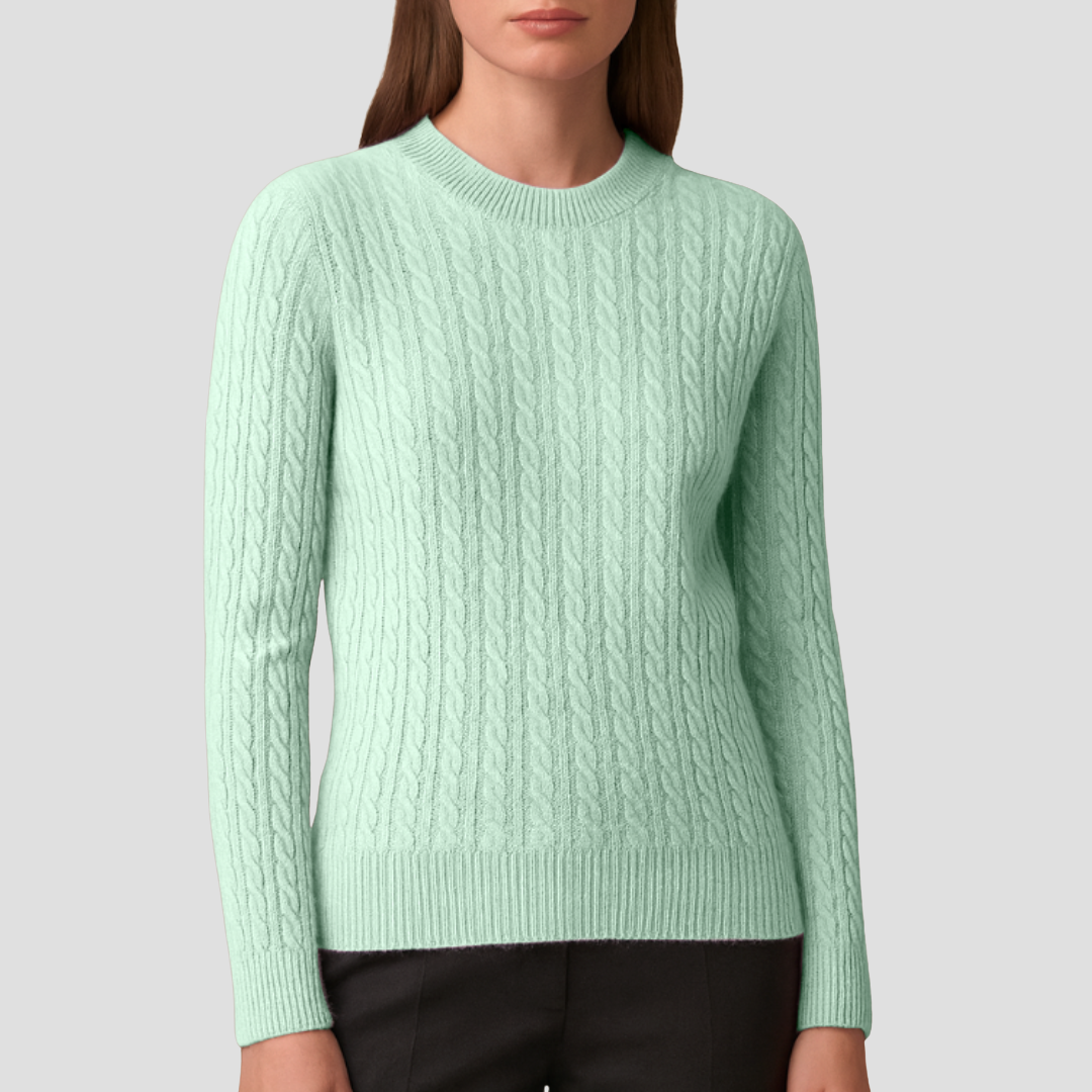 Pull Femme Maille Côtelée Col Rond