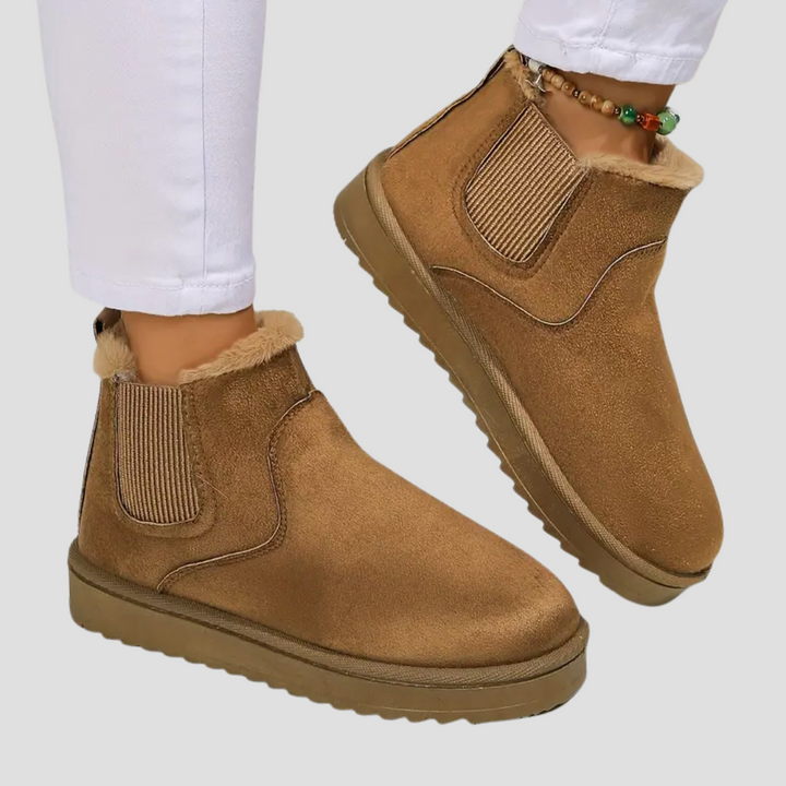 Bottines femme hiver fourrées cuir synthétique